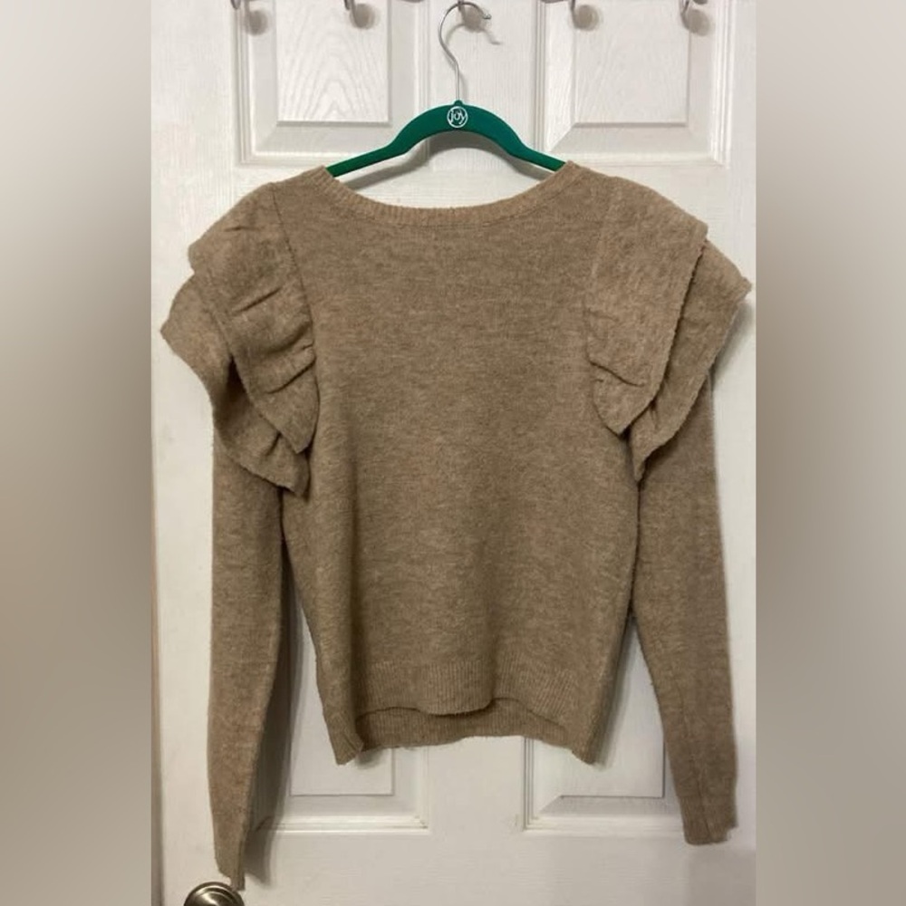 Red by BKE ruffle shoulder sweater